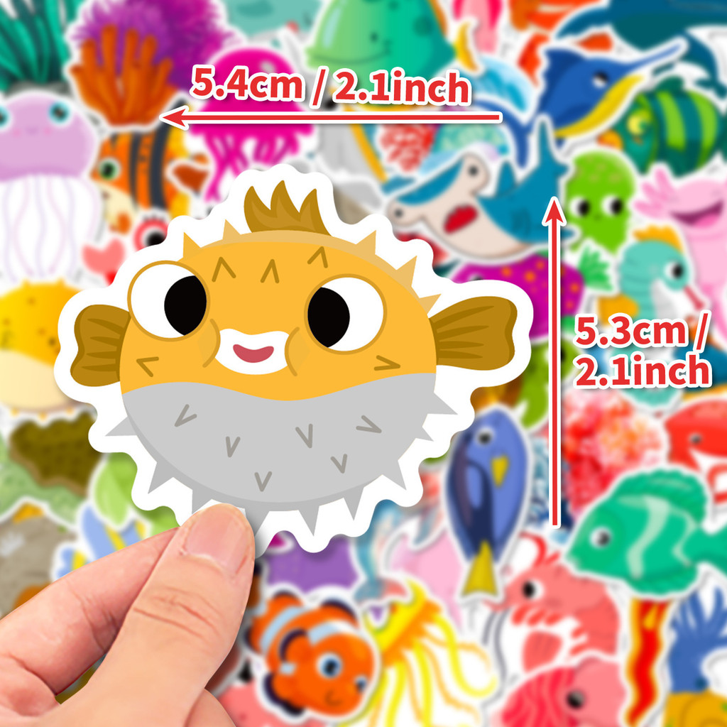 50Pcs Marine Life Stickers - C - огляд і ціна Marine Aquarium Orp