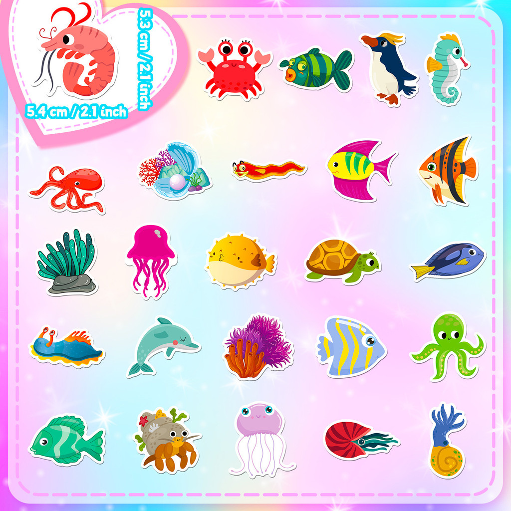 50Pcs Marine Life Stickers - C - огляд і ціна Marine Aquarium Orp